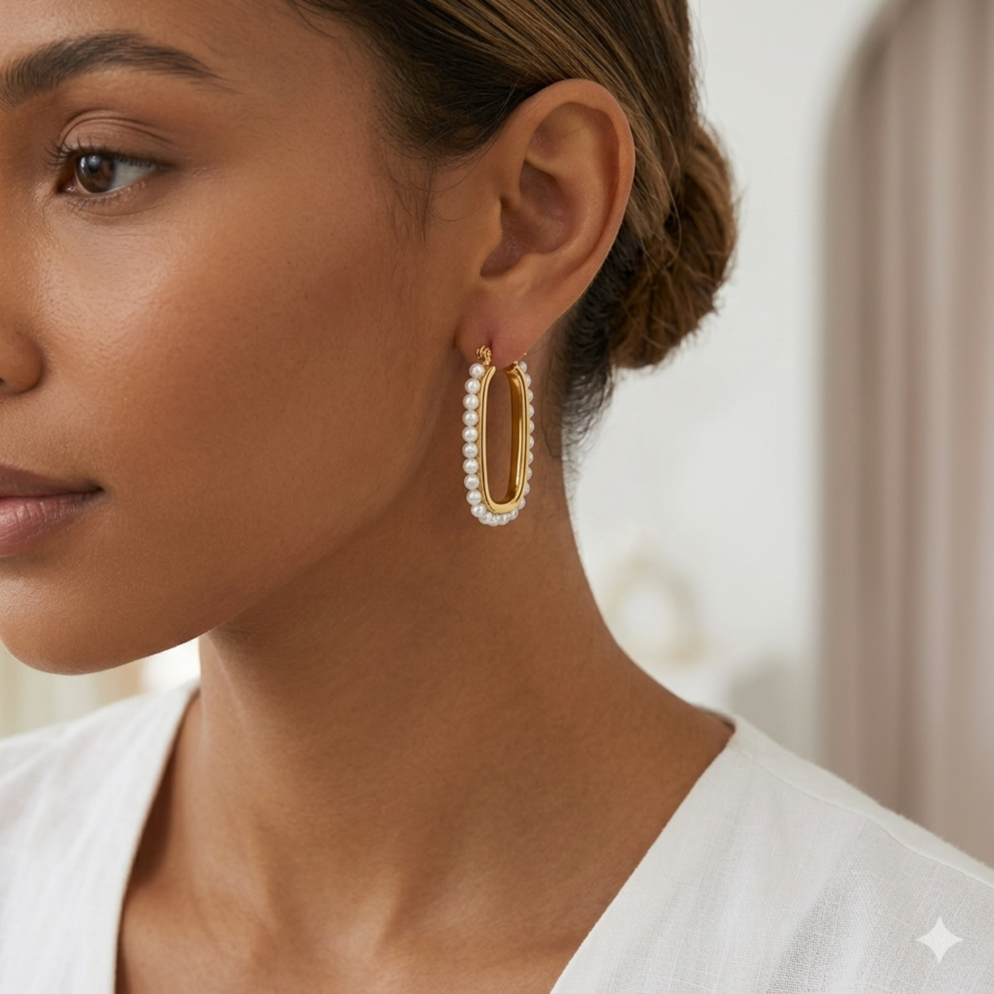 pearl hoop earrings