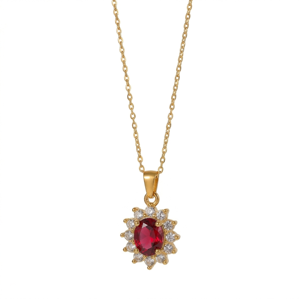 Red Halo Necklace