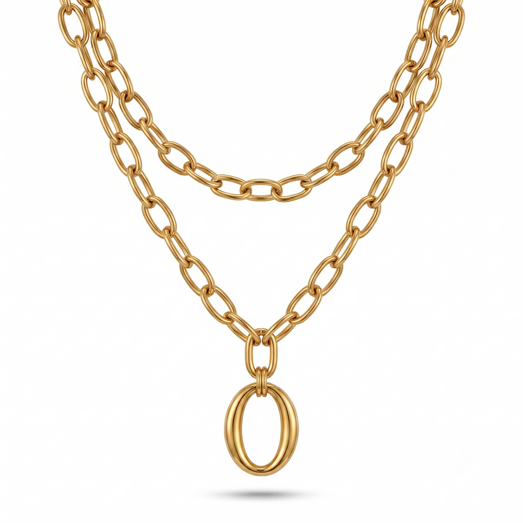 Toggle Double Chain Necklace
