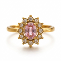 Adjustable Pink Halo Ring