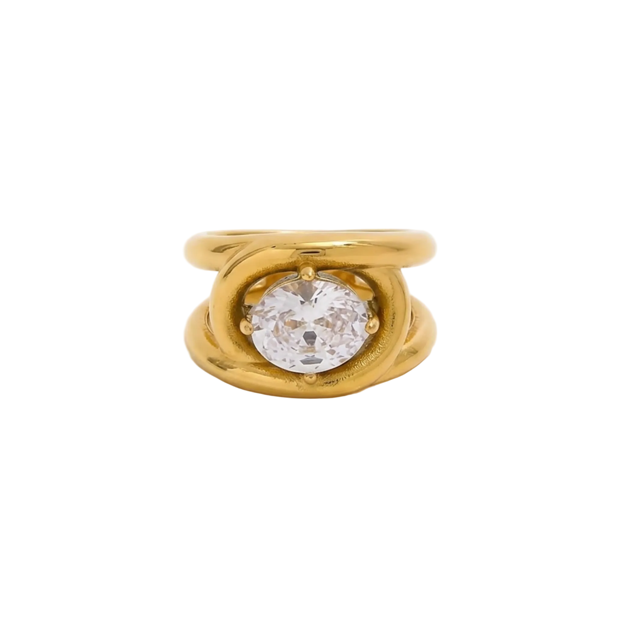Oval Solitaire Band Ring