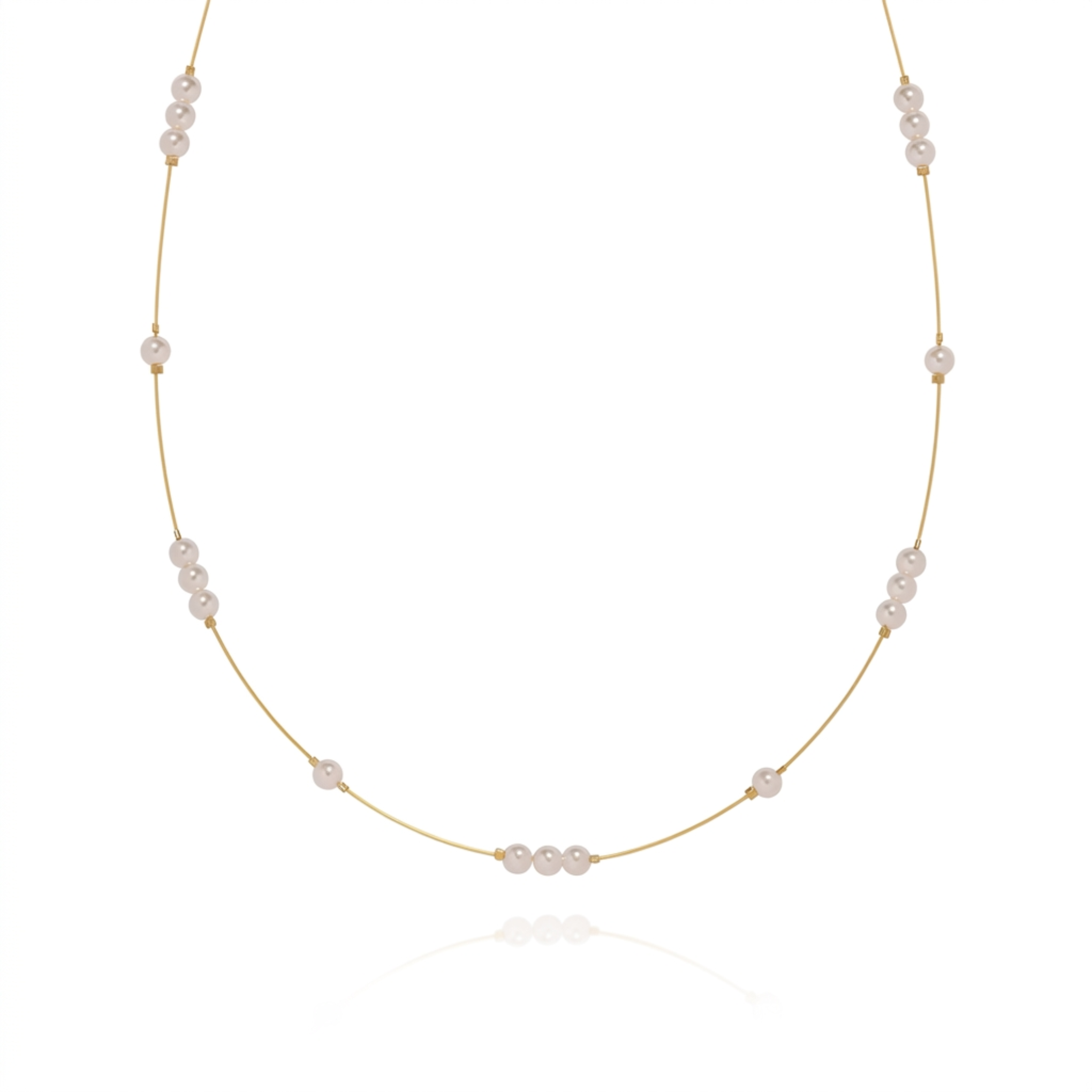 Gold Wire Pearl Necklace