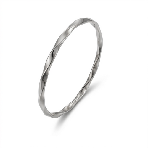 Twist Bangle Bracelets - Set of 3 Silver – Aubrey Adele