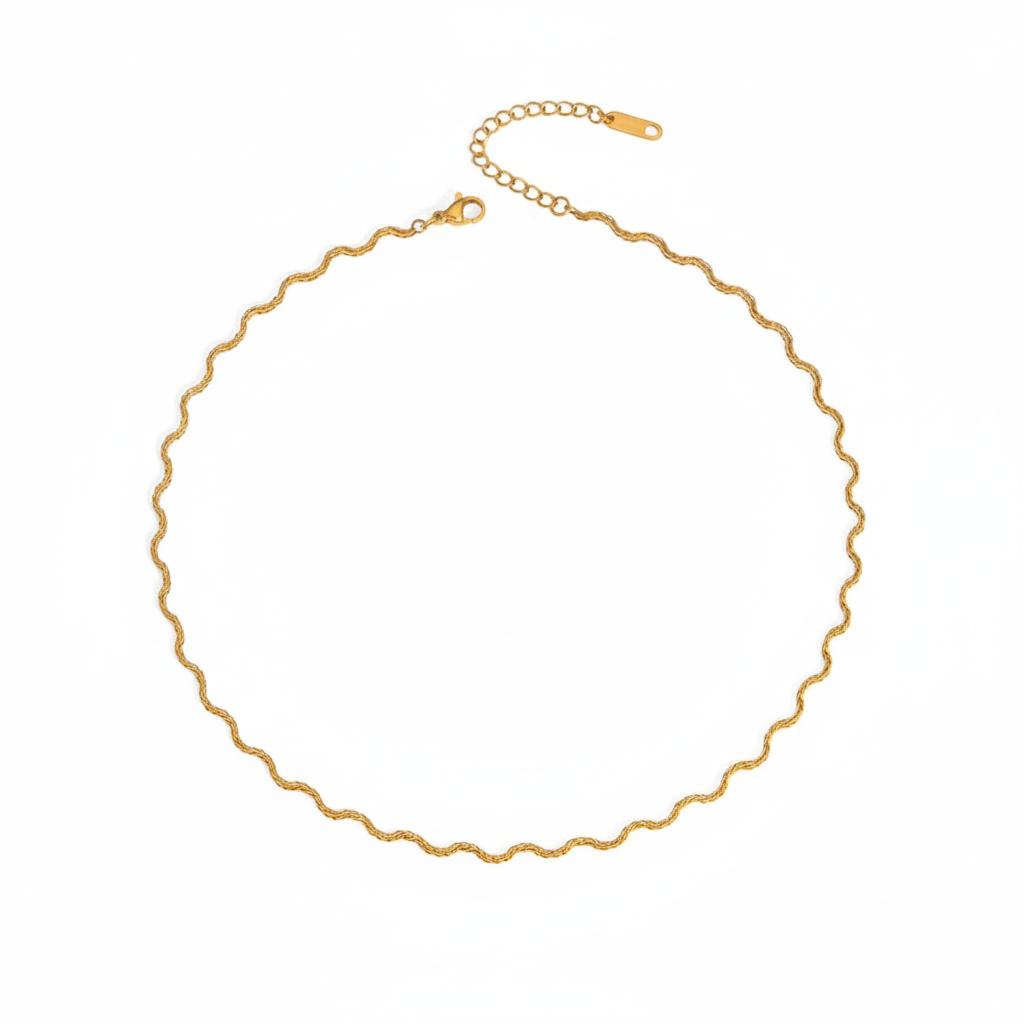 Scalloped Wave Chain Necklace