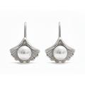 Gingko Pearl Silver Earrings