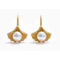 Gingko Pearl Gold Earrings