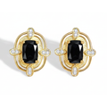 Black Shield Earrings