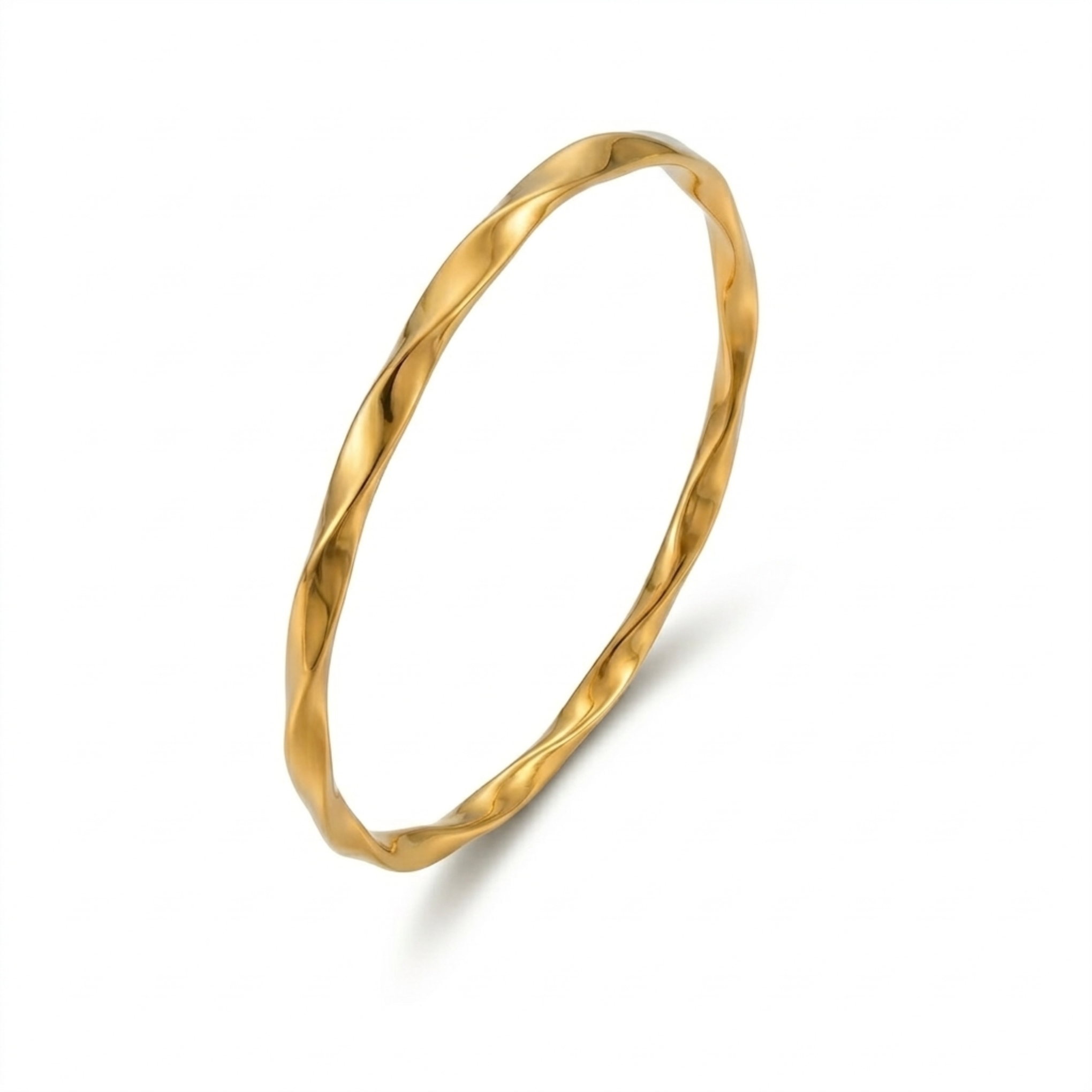Gold Twist Bangle Bracelet