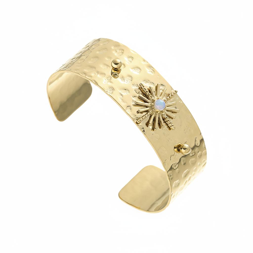 Hammered Starburst Cuff