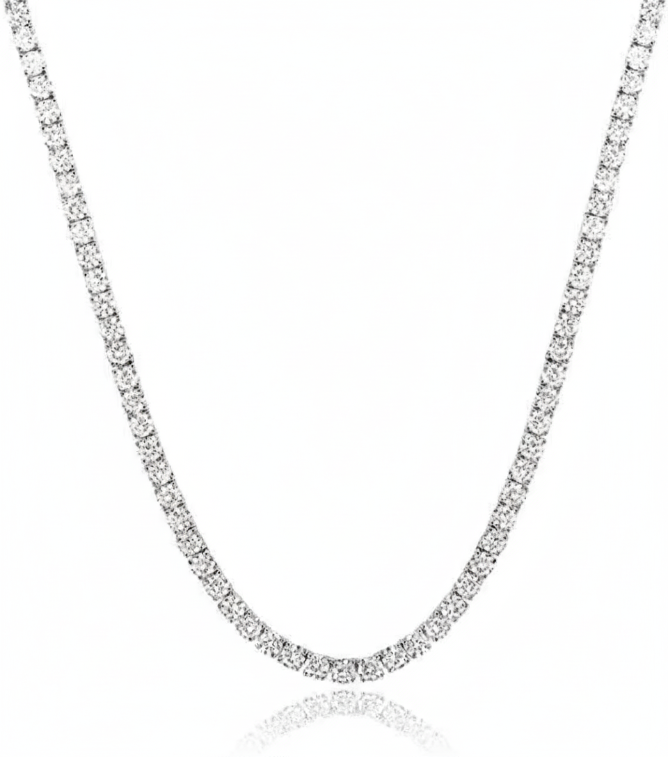 Non-Flip Tennis Necklace - 2mm Platinum