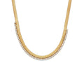 Gold Crystal Herringbone Necklace