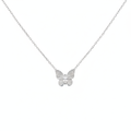 Marquise Butterfly Necklace Silver