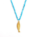 Gold Fish Apatite Stone Necklace