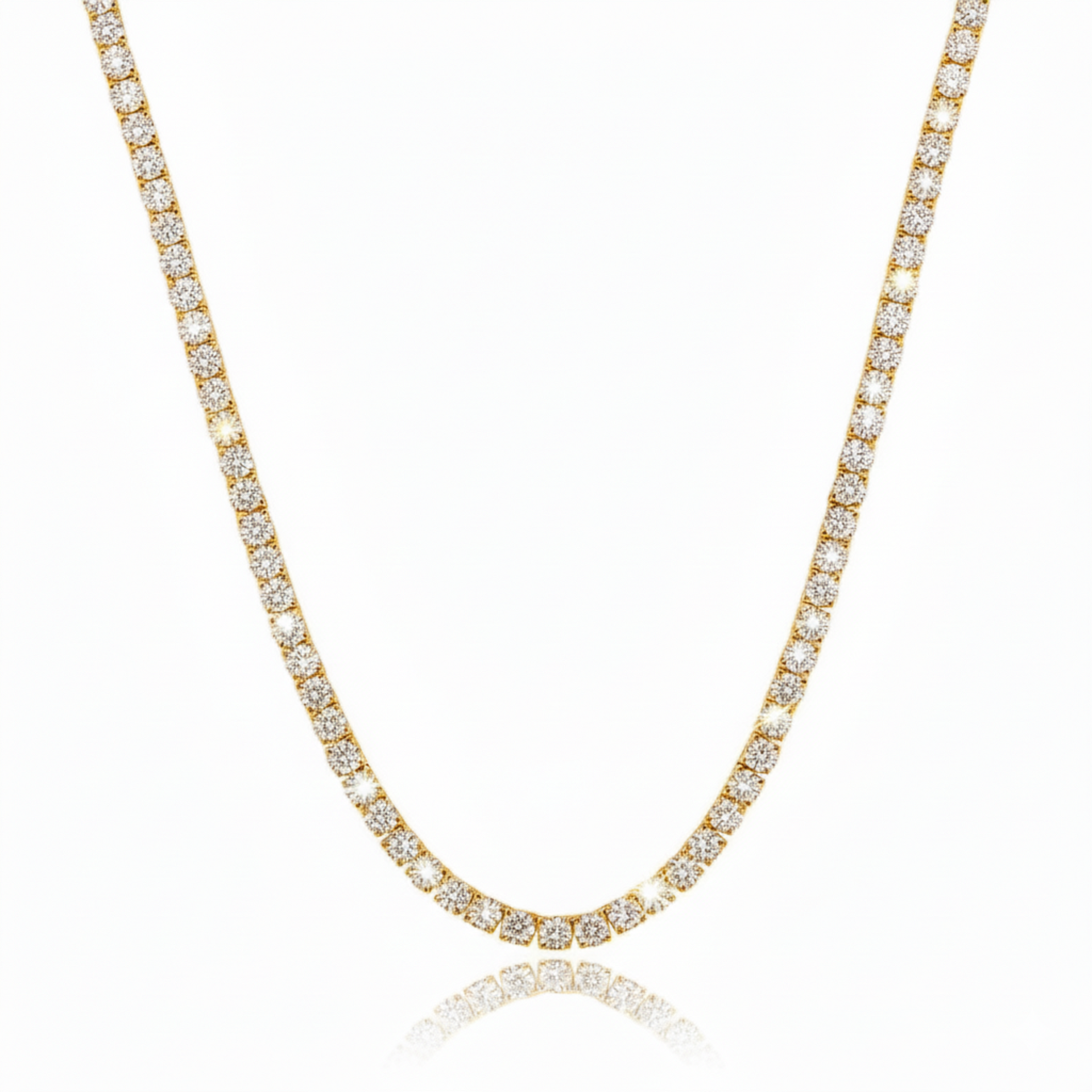 Non-Flip Tennis Necklace - 2mm Gold – Aubrey Adele