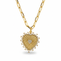 Sunburst Heart Paperclip Necklace