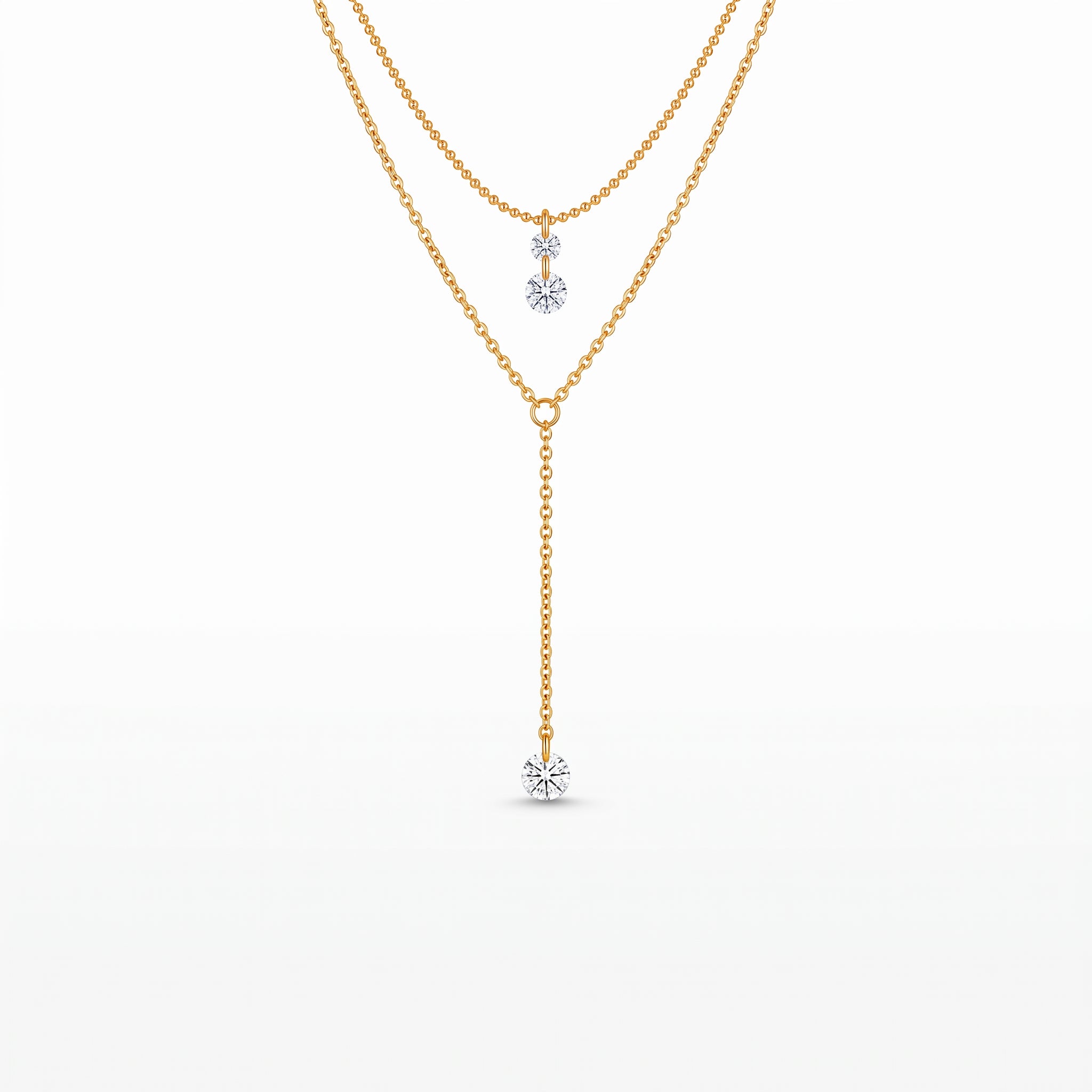 Layered Gold Lariat Necklace