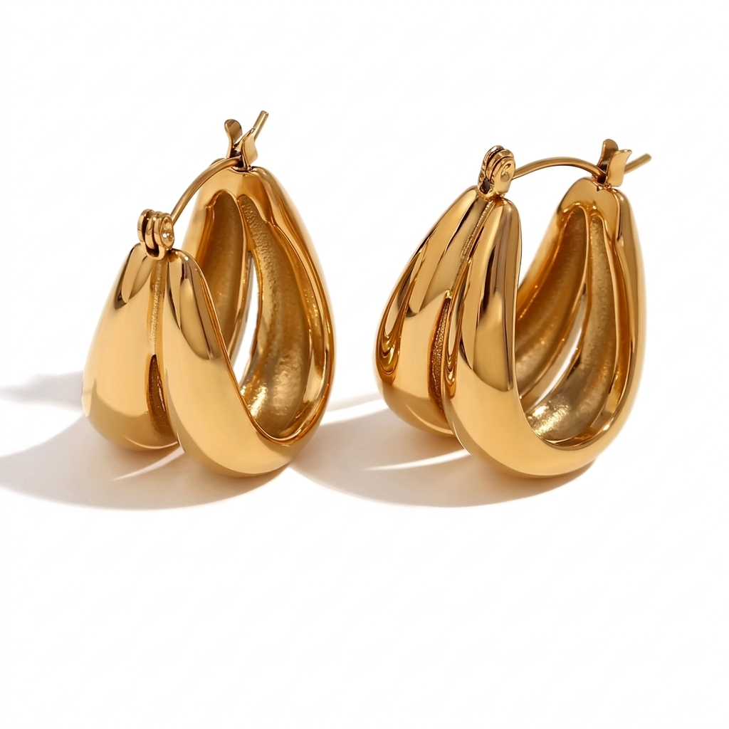 Sculptured Double Hoop