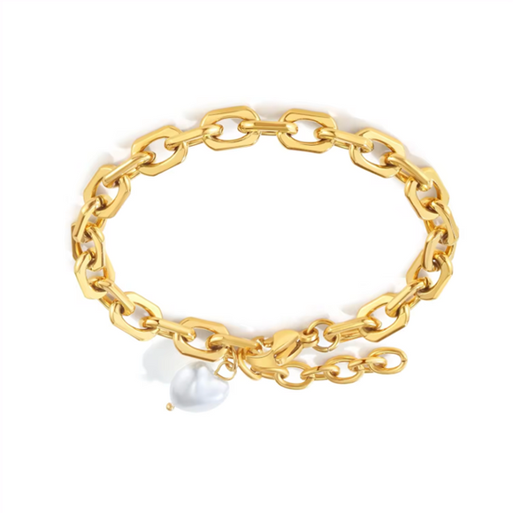 Geometric Link Gold Bracelet