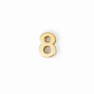 Gold number 8 charm