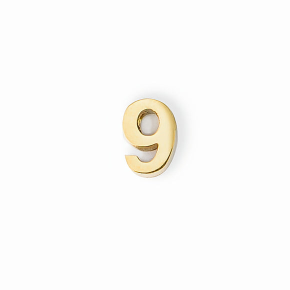 Gold number 9 charm