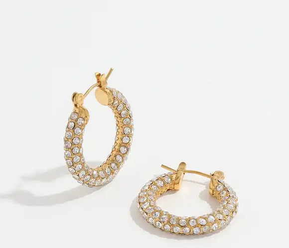 Gold Pave Hoop 23mm