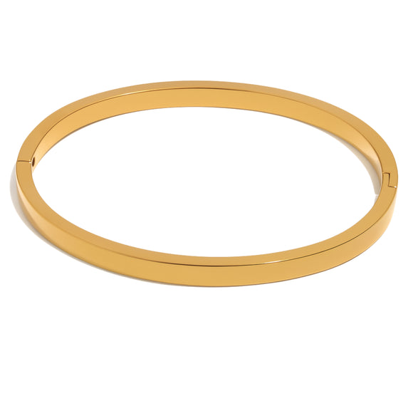 Gold Squared Edge Bangle-4mm