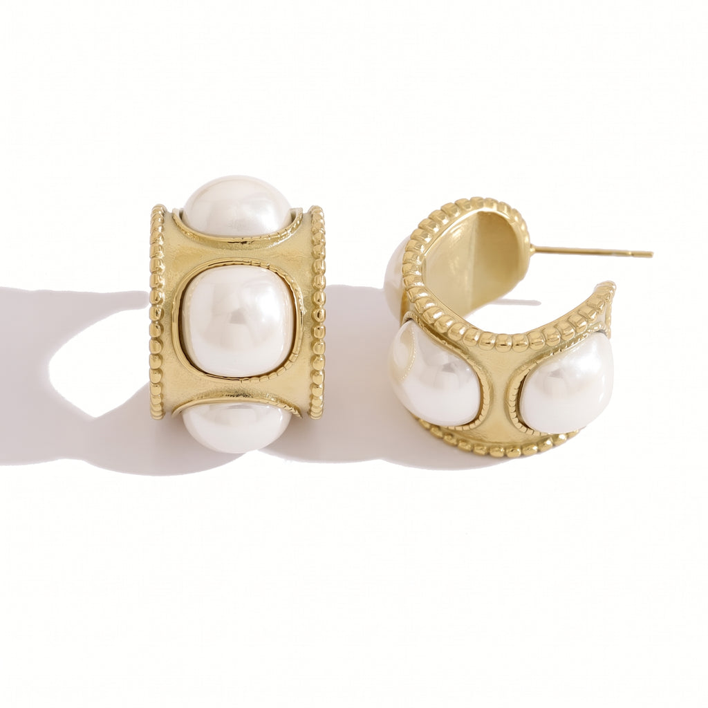 waterproof pearl hoops