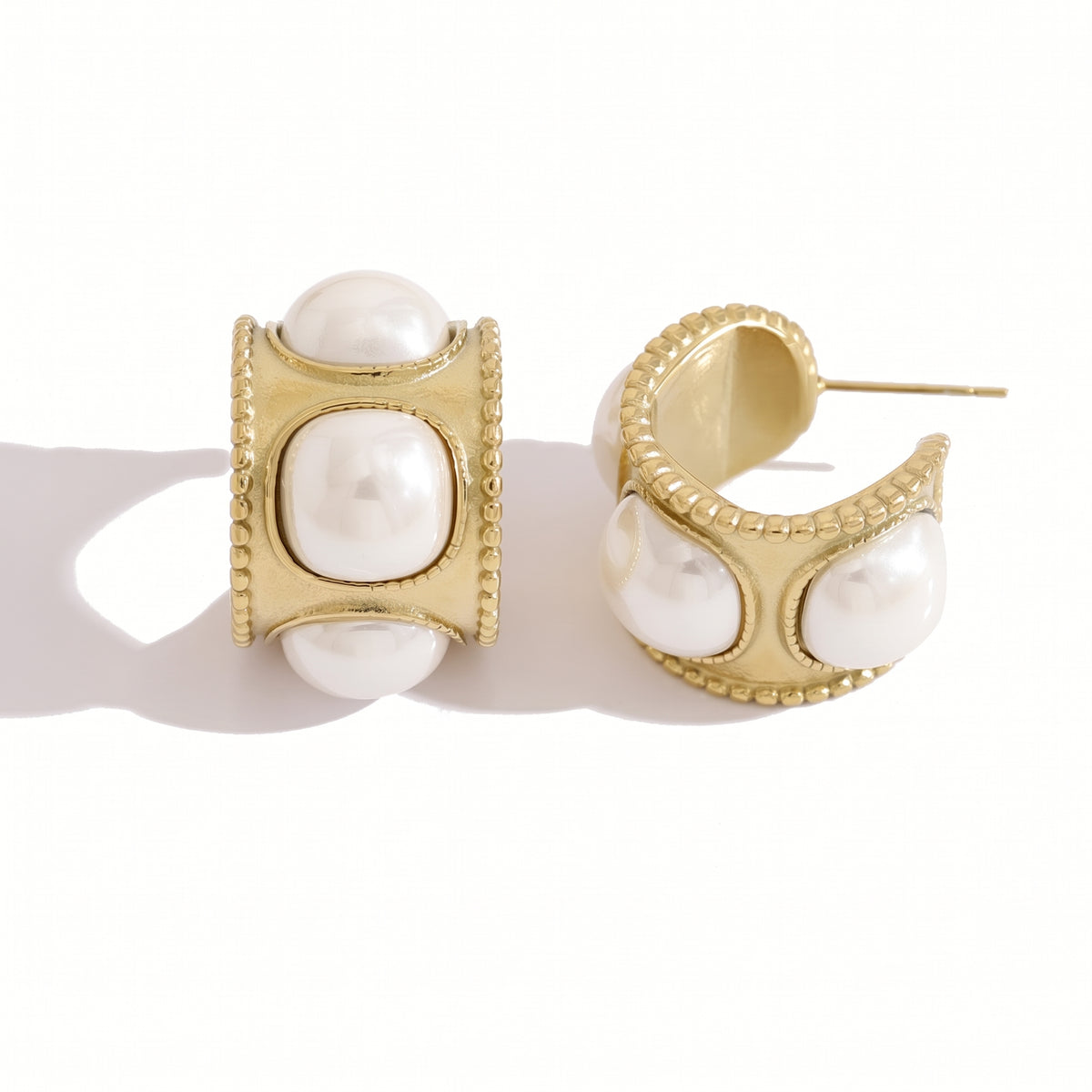 waterproof pearl hoops