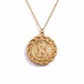 golden religious pendent medal