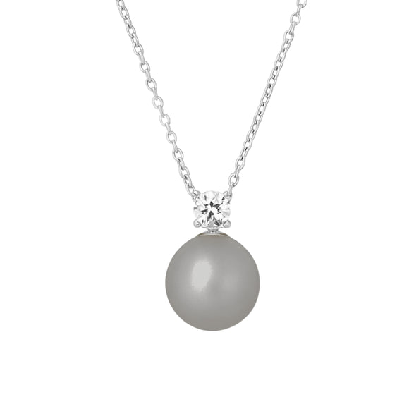 Gray Pearl Necklace Silver