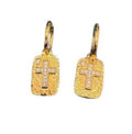 Hammered Cross Earrings