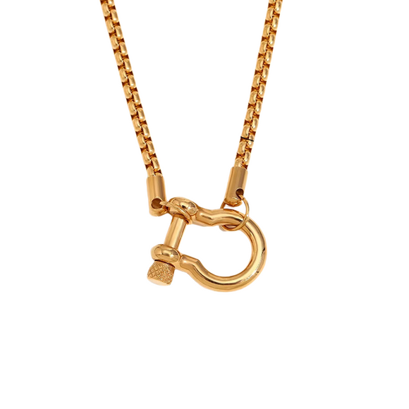 Hardware Bolt Necklace Gold