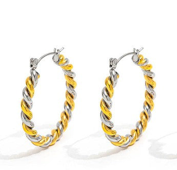 Helixia Silver & Gold 32mm Hoop