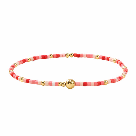 Pink Rice Bead Bracelet