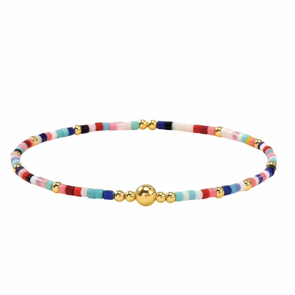 Bright Rice Bead Bracelet