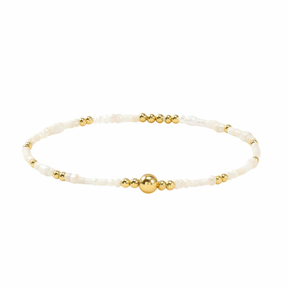 White Rice Bead Bracelet
