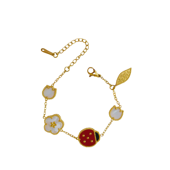 Ladybug Flower Bracelet