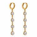 Long Drop Bezel Earrings