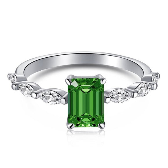 Green Center Marquis Band Ring