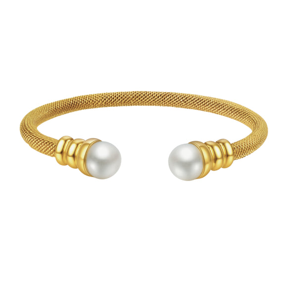 Mesh Pearl Bracelet Gold