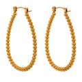 Gold Beaded Hoop Earring