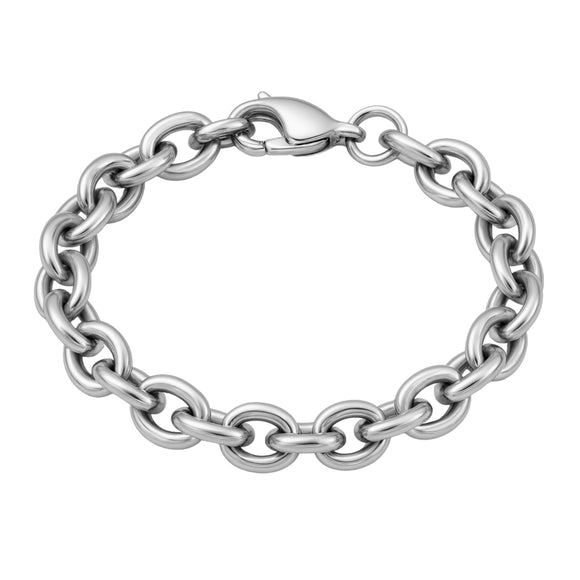 Oval Link Bracelet Silver