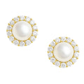 Pearl Halo Studs