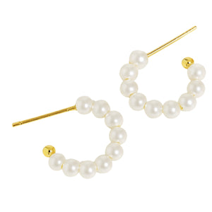 Pearl Hoop Studs
