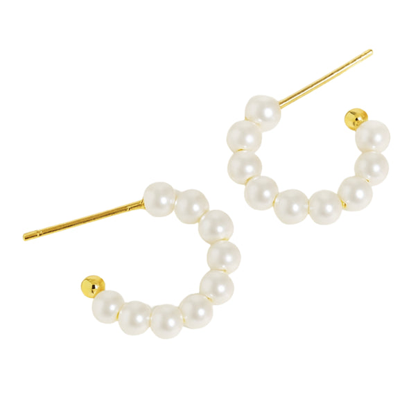 Pearl Hoop Studs