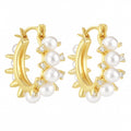 Pearl Sparkle Hoops Gold