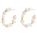 Pearl and Gold Bead Hoops