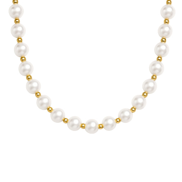Pearl and Gold Bead Necklace