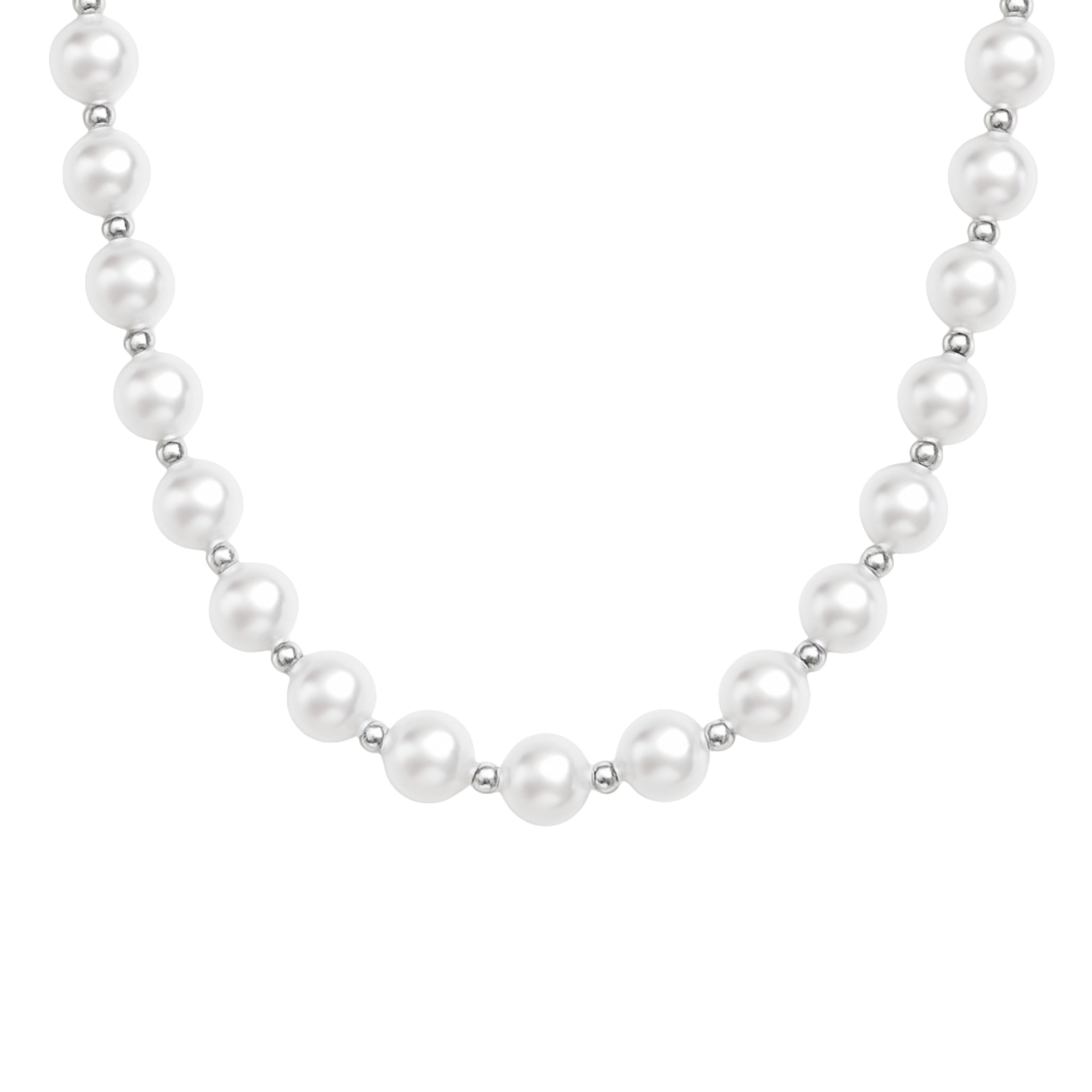 Pearl and Silver Bead Necklace