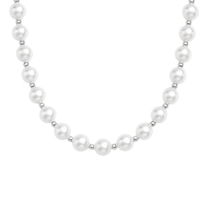 Pearl and Silver Bead Necklace